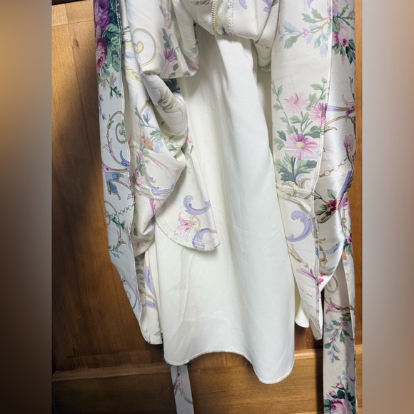 RARE GORGEOUS Y2K Vintage BETSEY JOHNSON silk cream floral dress size 6 HTF - Picture 11 of 12